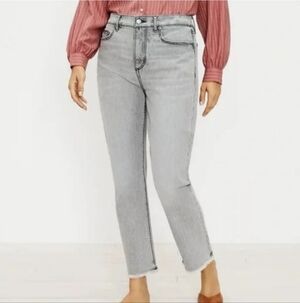 LOFT High Rise The Straight Crop Jeans in Grey Wash (W31/12) NWT!